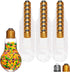 Houseables Fillable Light Bulb, Candy Container, Gold, Plastic, 100 ML, 1" W x 4.9" L, 24 Pack, 5.5 Oz, Clear, Fake Lightbulb, Jar for Drinking, Christmas Ornaments, Party Favors, Crafts, Decorations