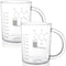 Suwimut 2 Pack Caffeine Beaker Mug Caffeine Molecule Mug, 16 oz Borosilicate Glass Chemistry Mug Coffee Mugs with Handle and Measuring for Tea, Coffee, Latte, Hot and Cold Beverage