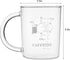 Suwimut 2 Pack Caffeine Beaker Mug Caffeine Molecule Mug, 16 oz Borosilicate Glass Chemistry Mug Coffee Mugs with Handle and Measuring for Tea, Coffee, Latte, Hot and Cold Beverage