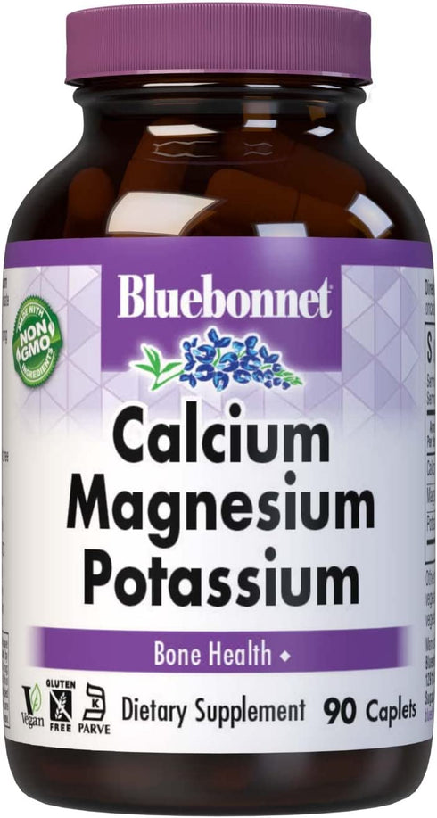 BlueBonnet Calcium Magnesium Plus Potassium Caplets, 90 Count