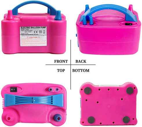 Growsun Electric Air Balloon Pump 110V 600W Balloon Blower Inflator for Garland Arch Party Decoration,Rose Red