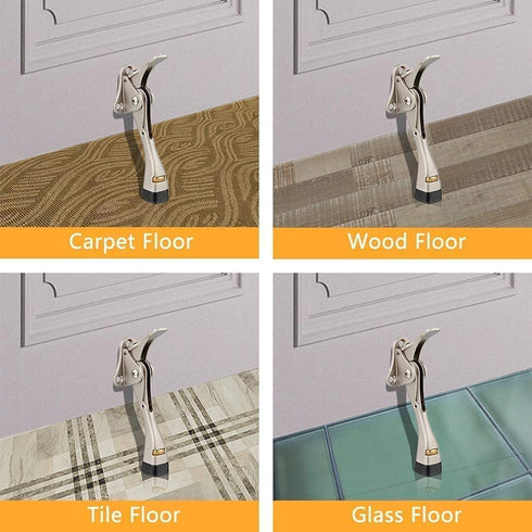 Gotega Door Stopper, 2 Packs Kickdown Door Stop with One Touch Adjustable Height and Rubber Tip 4 Inches, Door Stops€¦