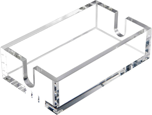 Clear Acrylic Guest Towel Napkin Holder, Paper Hand Towel Holder for Bathroom and Guest Room, 9"x5.5"x2.5"