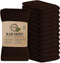Softolle Kitchen Towels, Pack of 12 Bar Mop Towels -16x19 Inches -100% Cotton White Towels - Super Absorbent Bar Towels, Multi-Purpose for Home, Kitchen and Bar Cleaning (Brown)