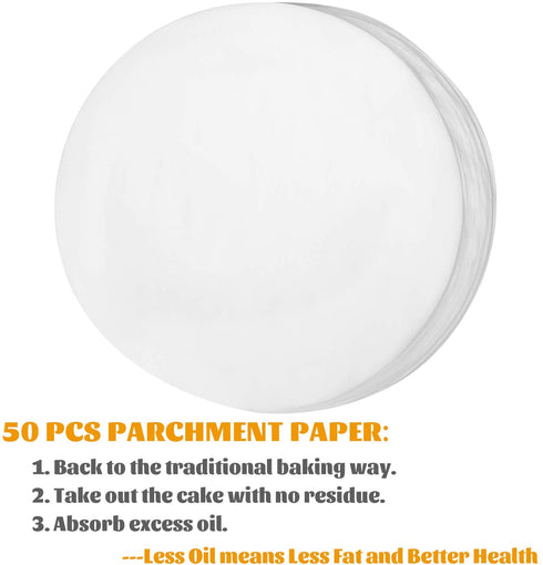 Hiware 7 Inch Non-stick Springform Pan/Cheesecake Pan/Leakproof Cake Pan with 50 Pcs Parchment Paper - Accessories for Instant Pot 6, 8 Qt Pressure Cooker