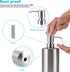 Large Hand Soap Dispenser 20oz Refillable Brushed Stainless Steel Dish Soap Dispenser for Kitchen Bathroom Countertop (20oz/600ml)