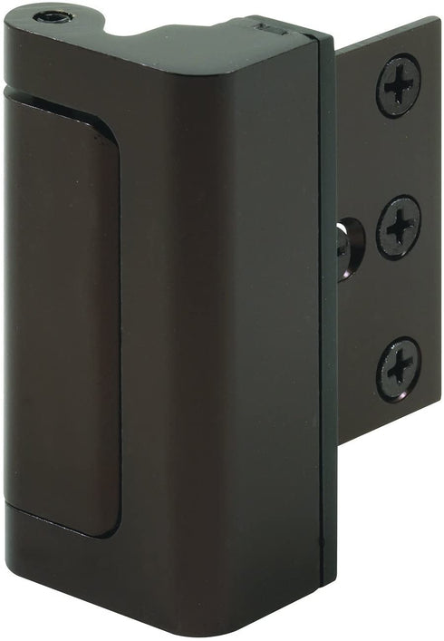 Defender Security Bronze U 11126 Door Reinforcement Lock Add Extra, High Security to Your Home and Prevent Unauthorized Entry 3 Stop, Aluminum Construction Anodized Finish