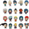 20 Plastic Fridge Magnets with Chibi Figures