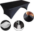 Eurmax USA Spandex Table Cover 5 ft. Fitted 30+ Colors Polyester Tablecloth Stretch Spandex Table Cover-Table Toppers,5 FT Table Cover Open Back?5Ft,Black?