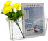 PAG 3 Pockets Hanging File Holder Wall Mount Mail Organizer Metal Chicken Wire Magazine Rack with Tag Slot, White
