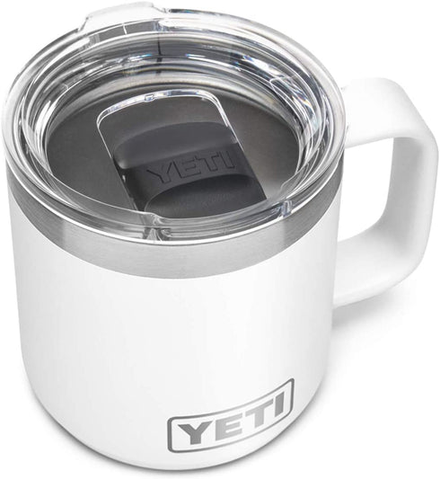 YETI Rambler 10 oz Stackable Mug, Vacuum Insulated, Stainless Steel with MagSlider Lid, White