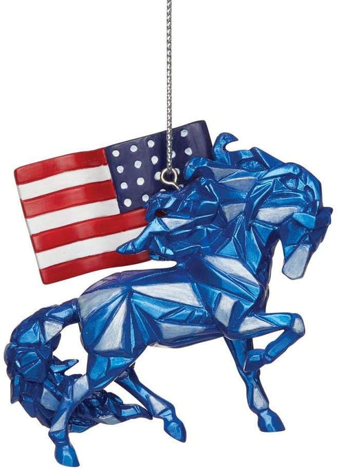 Enesco Trail of Painted Ponies Wild Blue Remembering 9/11 Hanging Ornament, 2.6 Inch, Multicolor