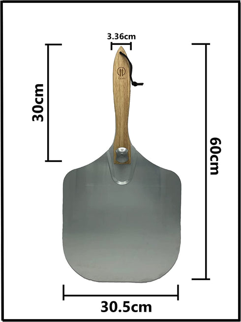 Taasi Metal Pizza Peel-14x12 Inch Pizza Shovel With Foldable Handle - Pizza Cutter With Protective Cover- Easy Baking & Slicing Homemade Pizza Bread