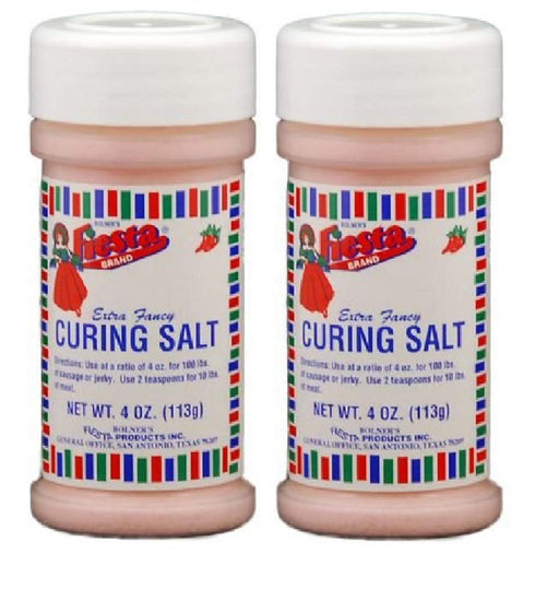 Bolner's Fiesta Curing Salt for Jerky, Sausages or Smoking Meats - 4 Ounce Bottle (Pack of 2)