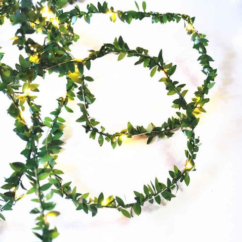 Kitstar 100LEDs Green Garland Tiny Leaf Vine String Light Timer Function Wedding Party Christmas Holiday New Year Patio Decoration 33ft, Battery Operated, UL588 Approved