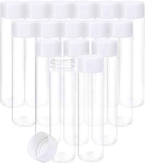 Aneco 16 Pack 12 Ounce Clear PET Plastic Juice Bottles Empty Round Bottles with Lids for Juice, Milk, Tea and Other Beverages
