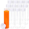 ANECO 12 Pack 12 Ounce PET Empty Juice Bottles with Lids Reusable Clear Drink Containers for Storing Juice, Milk, Smoothie or Homemade Beverages (White lids)