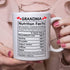 Mother's Day Gifts For Grandma From Grandson Grandmother Nutrition 11oz Coffee Mug Best Grandma Mother's Day Gifts From Granddaughter Mothers Day Birthday Christmas Cup Present For Nana With Keychain
