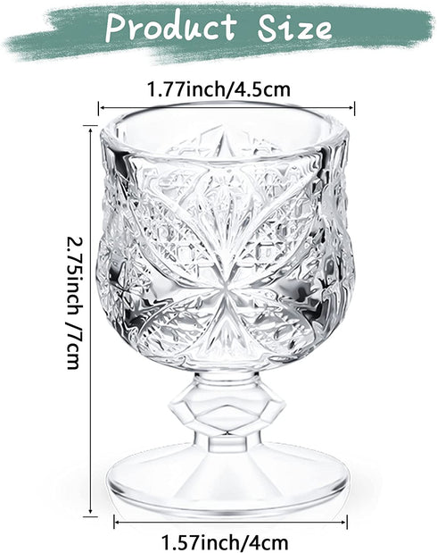12 Pieces Shot Glasses with Base Clear Cordial Glasses 1.7 Oz Crystal Glasses Crystal Shot Glasses Mini Beer Cognac Glasses Round Sherry Glasses for Liqueur Tequila Whiskey Drinking After Dinner Drink