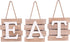 Eat Signs Wood Wall Art Wall Decor Plaque with Hanging Rope 3 Pieces Decorative Rustic Farmhouse Country for Kitchen Dining Living Home Decoration (White)