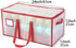 Sattiyrch Plastic Christmas Ornament Storage Box with Dual Zipper Closure - Box Contributes Slots for 128 Holiday Ornaments 4 Inches - Keeps 54 Xmas Holiday Ornaments (4 Inches.54pcs)