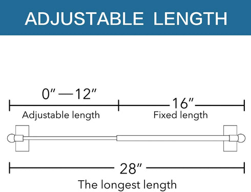 H.VERSAILTEX 2 Pack Magnetic Curtain Rods for Metal Doors Top and Bottom Multi-Use Adjustable Appliances for Iron and Steel Place, Petite Ball Ends, 16 to 28 Inch, 1/4 Inch Diameter, White