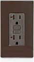 Leviton GFNT2 Self-Test SmartlockPro Slim GFCI Non-Tamper-Resistant Receptacle with LED Indicator, Wallplate Included, 20-Amp, Brown