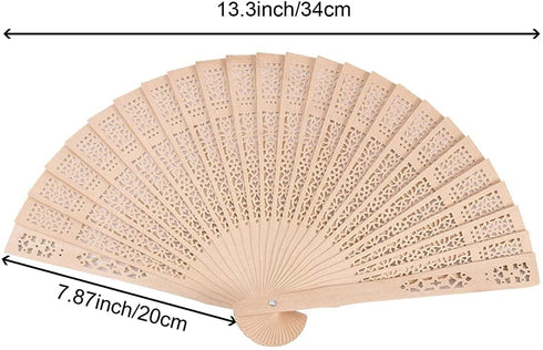 30pcs Sandalwood Foldable Hand Fans, Wedding Fans for Guests Bulk, Handheld Wooden Fans for Women, Hand Held Fans for Wedding, DIY Decorative Folding Fans for Party Decoration Baby Bridal Shower Gifts