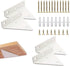 Halyuhn White Shelving Brackets 4 Pcs for Small Floating Wood Shelves, 4 x 3 inches Wall Triangle Shelf Brackets with 2 inches Anchor Screws, White Carbide Metal Brackets Set for Wood Shelf