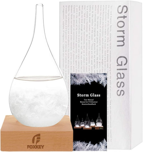 Home Decor Storm Glass Weather Predictor, Drop-Shaped Weather Forecast Bottle, Home and Office Desktop Decoration , Unique Fashion Creative Weather Gift for him/her