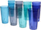 US Acrylic Caf© 32-ounce Plastic Restaurant Style Lightweight Stackable Beverage Tumblers | Reusable, BPA-free, Made in the USA, Top-rack Dishwasher Safe | Iced Tea Cups set of 12 in 4 Coastal Colors