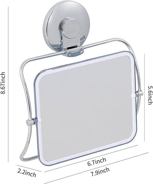 Velmade Shower Mirror Shower Mirror Fogless for Shaving-No Fog Shower Mirror 360 Degree Swivel-Waterproof Large Shower Mirror Rust-Resistant Shower Mirror Fogless for Bathroom-NO Drilling-Chrome