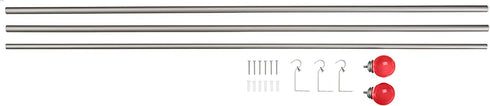 Amazon Basics Decorative 5/8" Curtain Rod with Round Finials, 86"-120", Pink
