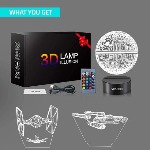 3D Star Wars Lamp - Star Wars Gifts - Star Wars Light - Star Wars Lamp& Perfect Gifts for Kids and Star Wars Fans