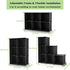 Homywish Cube Storage Organizer 6-Cube Closet Storage 11.8" Shelves with Wooden Hammer DIY Closet Cabinet Room Storage Bookshelf Plastic Square Organizer Shelving for Home, Office, Bedroom, Black