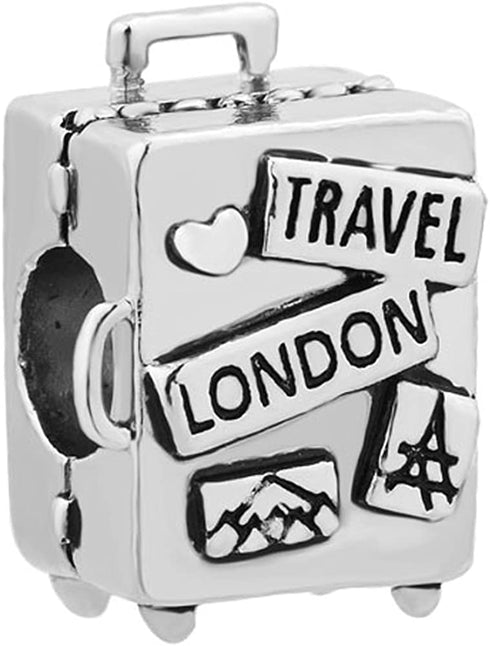 CharmSStory Travel London Suitcase Beads for Charm Bracelets
