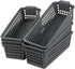 Gloreen Slim Pencil Plastic Basket, Grey Narrow Spices Storage Baskets, 6 Packs
