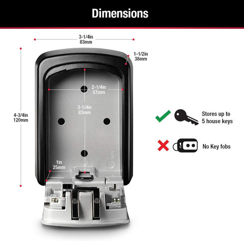 Master Lock 5401D Set Your Own Combination Wall Mount Lock Box, 5 Key Capacity, Black