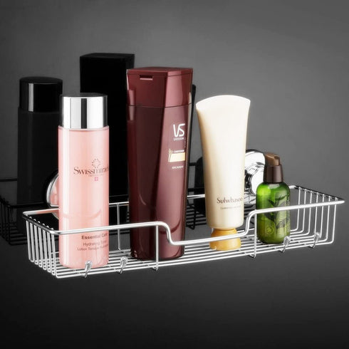 SANNO Strong Suction Cup Shower Caddy Bath Shelf Storage Combo Organizer, No Damage Suction Cup,Rustproof Wire Basket for Kitchen & Bathroom Accessories - Rustproof Stainless Steel