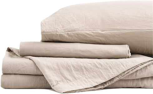Full Size Sheets ,2400 Thread Count Soft Deep Pocket Microfiber Sheets, 4 Pieces Taupe Bedding Sheets & Pillowcases