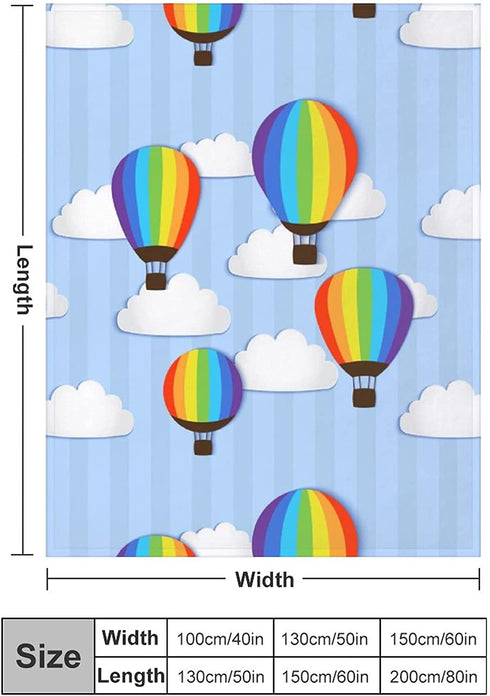 Hot Air Balloon Baby Flannel Fleece for Baby, Toddler, Boys and Girls, Decorative Microfiber Throw Blanket, Ultra Soft Plush Blankets Lightweight for Travel Camping, 50x60 Inch