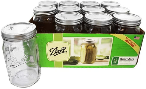 Ball Wide Mouth Quart Jar Set of 12, 32 Ounce (Pack of 1), Clear