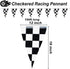 Racing Car Balloon Garland Kit, 126 Pcs Yellow Black Confetti Balloon Arch with 100ft Checkered Flags Banner Checkered Foil Balloons for Let's Go Racing Racing Car Party Decoration