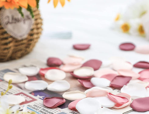 Der Rose 600pcs Artificial Flowers Silk Rose Petals Flower Girl Scatter Petals for Wedding Aisle Centerpieces Table Confetti Party Favors Home Decoration
