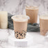 Zezzxu 50Pack 12oz Clear Plastic Cups with Hole Flat Lids and Straws, Crystal Clear PET Disposable Party Cups for Cold Drinks, Iced Coffee, Juice, Smoothie, Milkshake, Bubble Boba Tea