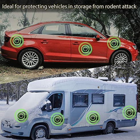 Loraffe Rodent Repellent Ultrasonic Under Hood Animal Repeller Battery Operated Rat Strobe Light Mouse Deterrent for Car Engine Garage Home Attic Warehouse, Indoor Pest Control, Vehicle Protection