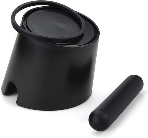 Ailelan Coffee Knock Box, Espresso Dump Bin, Coffee Bin, 4.8 Inch Espresso Knock Box Shock-Absorbent Durable Barista Style with Removable Knock Bar and Non-Slip Base(Round)