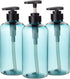 Shower Bottles Refillable with Labels, Segbeauty 3pcs 16.9oz Liquid Soap Dispenser for Bathroom, 500ml Pump Bottles for Body Soap Shampoo Conditioner Shower Gel Lotion Hotel, Plastic Press Dispenser