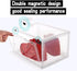 K.T.Z Shoe Boxes,Clear Plastic Shoe Box Magnetic Side Open Stackable Shoe Box ( D Style Transparent, 1 PCS)