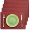 GabrielModu Placemats,Washable Table Mats for Dining Table,Waterproof Durable Reusable Non-Slip Heat-Resistant Stain- Resistant PVC Mats Kitchen,Easy Clean Wipeable Place Mat Set of 4, Wine Red